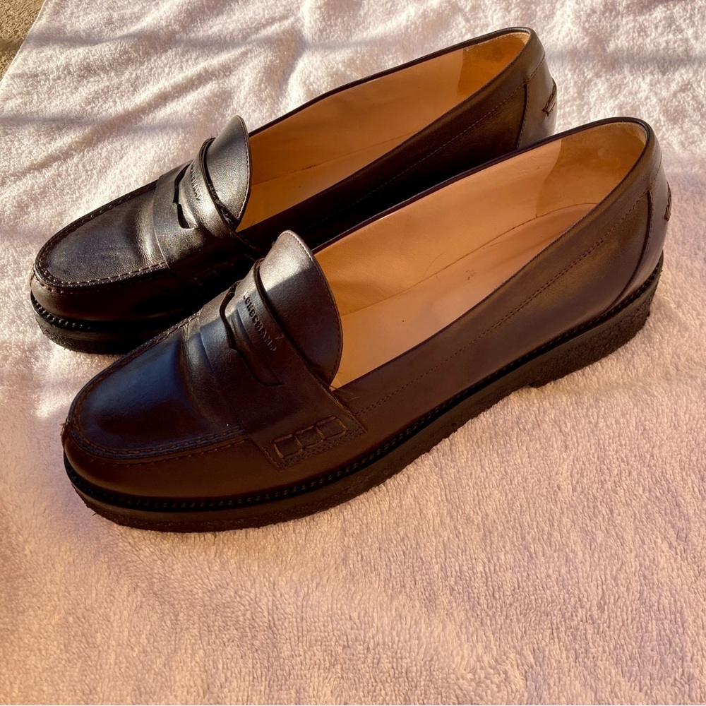 Dark Brown Le Pliage Longchamp Penny Slip Loafers